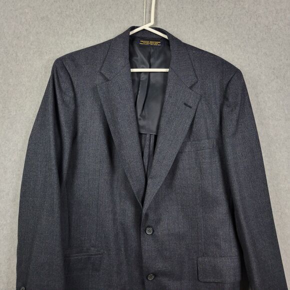 Brooks Brothers 100% Wool Black LS 2 Button Notch Suit Blazer Men's 42R USA Made - Picture 2 of 13